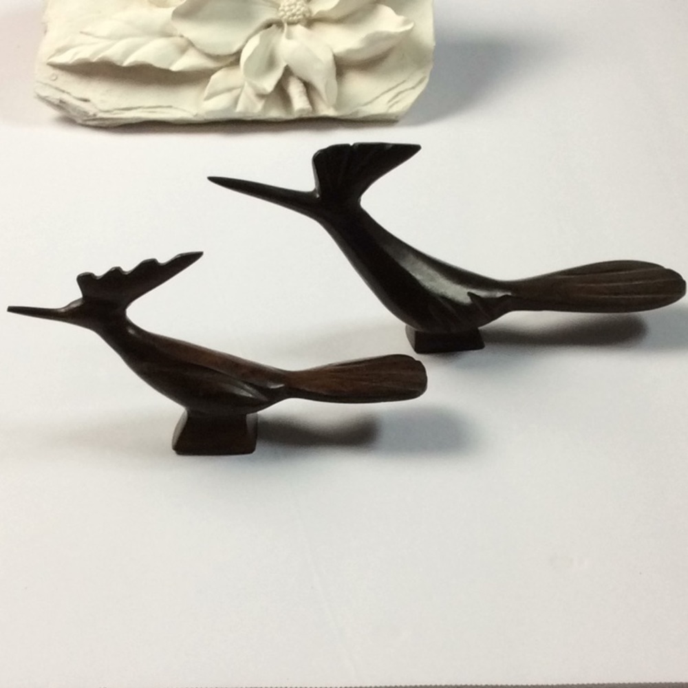 ROAD RUNNERS (Pair) Hand Sculpted From Iron Wood
